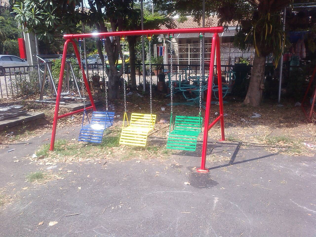 รหัส PG ผลงานติดตั้ง (หมู่บ้านบัวทองพาร์ค5 จ.นนทบุรี) เครื่องเล่นสนามกลางแจ้งสำหรับเด็ก