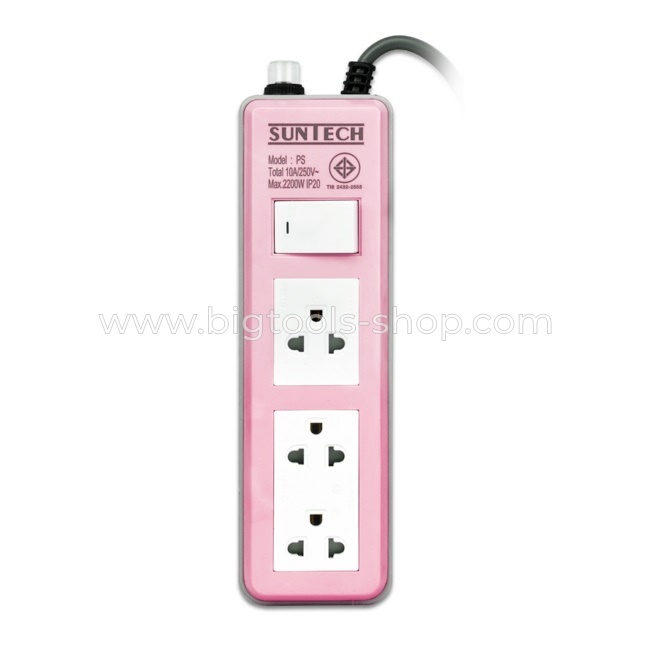SUNTECH : ชุดปลั๊กพ่วง 3 ช่อง 1 สวิตช์ ยาว 5 เมตร 10A 2,200W