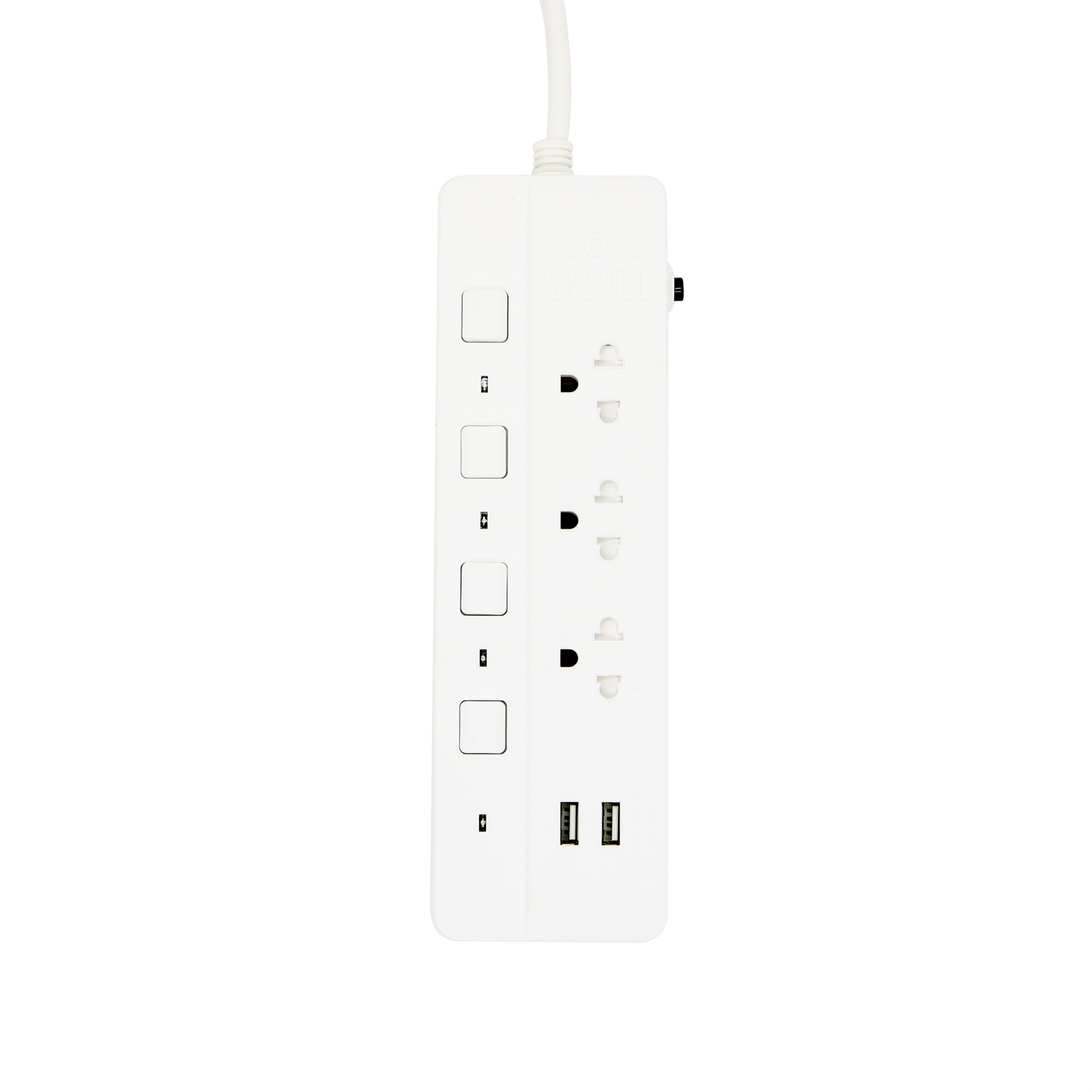 ปลั๊กไฟ ปลั๊กพ่วง 3 ช่อง 4 สวิตซ์ 2usb ( 3.1A MAX ) 3 เมตร มาตรฐาน มอก. รุ่น P432U VOX