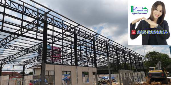 รับสร้างโกดังสำเร็จรูป ขนาด 16 x 40 x 6.45 m