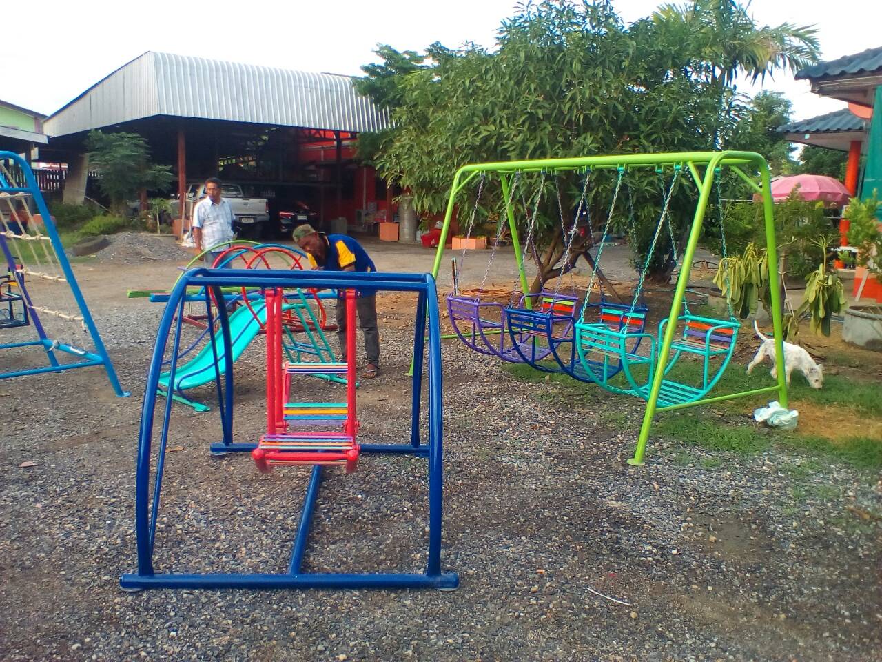 รหัส PG ผลงานติดตั้ง (เทศบาลบ้านสร้าง. อ.บางปะอิน) เครื่องเล่นสนามกลางแจ้งสำหรับเด็ก