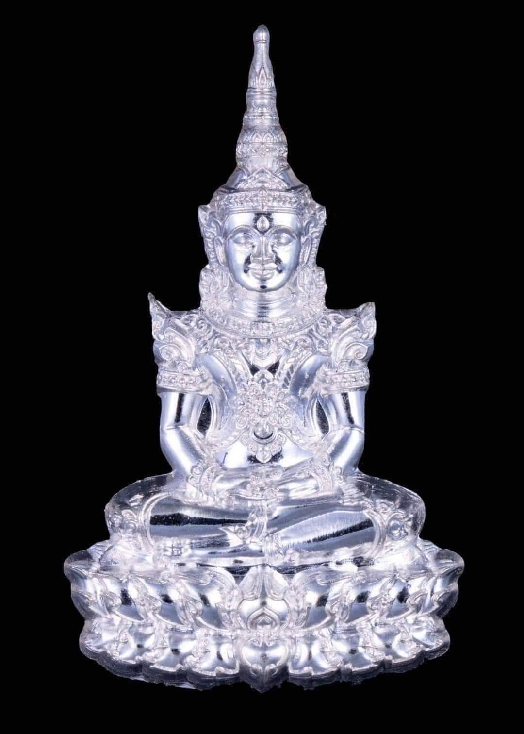 สมเด็จองค์ปฐมประทับบัวเสวยสุข พิมพ์ใหญ่ เนื้อเงินชนวนมหาสะท้อน เลี่ยมกรอบเงิน วัดท่าขนุน ปี 65