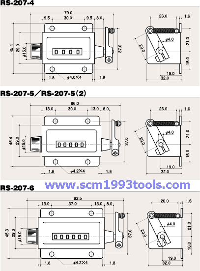 KORI โกริ รุ่น RS-207-5 นับเลขกระตุก rachet counter ญี่ปุ่น (5 หลัก)