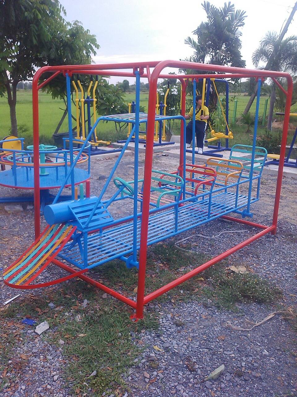 รหัส PG ผลงานติดตั้ง (ตำบลโพนทอง อำเภอหนองแค จังหวัดสระบุรี) เครื่องออกกำลังกายเด็ก