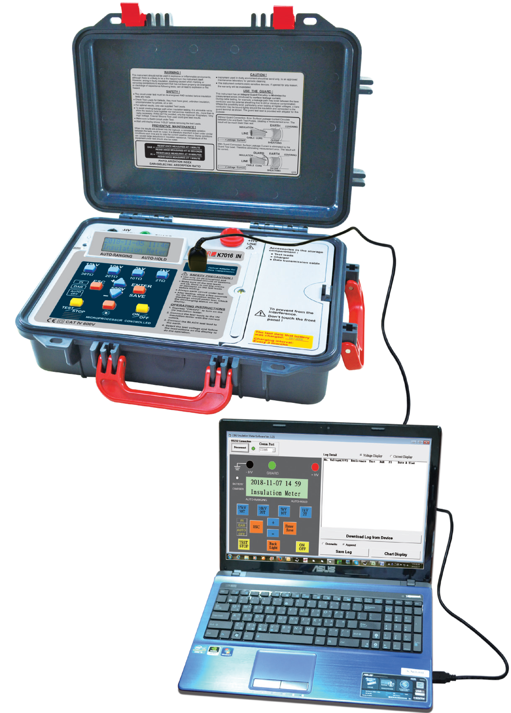 เครื่องวัดความต้านทานฉนวนไฟฟ้าแรงดันไฟสูง (15kV) (DIGITAL HIGH VOLTAGE INSULATION TESTERS (15kV)) แบรนด์ KEPLER รุ่น K7016 IN