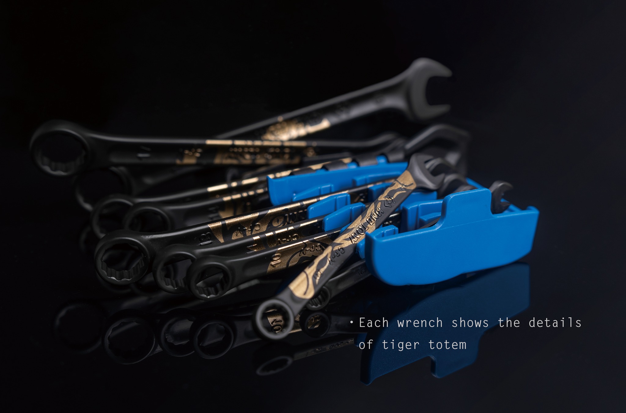 คิง โทนี่ : ชุดประแจแหวนข้าง-ปากตาย 9 ตัวชุด ลิมิเต็ด อิดิชั่น Tiger Totem King Tony : 9 PC. Limited Edition Tiger Totem Combination Wrench Set (P12D09MRS11)