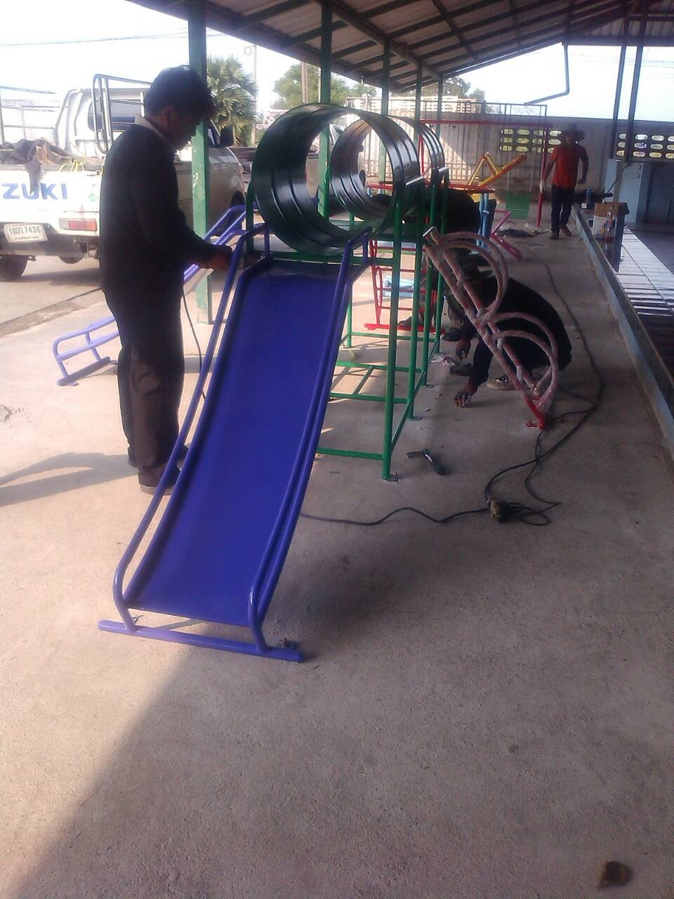 รหัส PG ผลงานติดตั้ง (โรงเรียนขันติธรรม-บางบัวทอง จ.นนทบุรี) เครื่องเล่นสนามกลางแจ้งสำหรับเด็ก