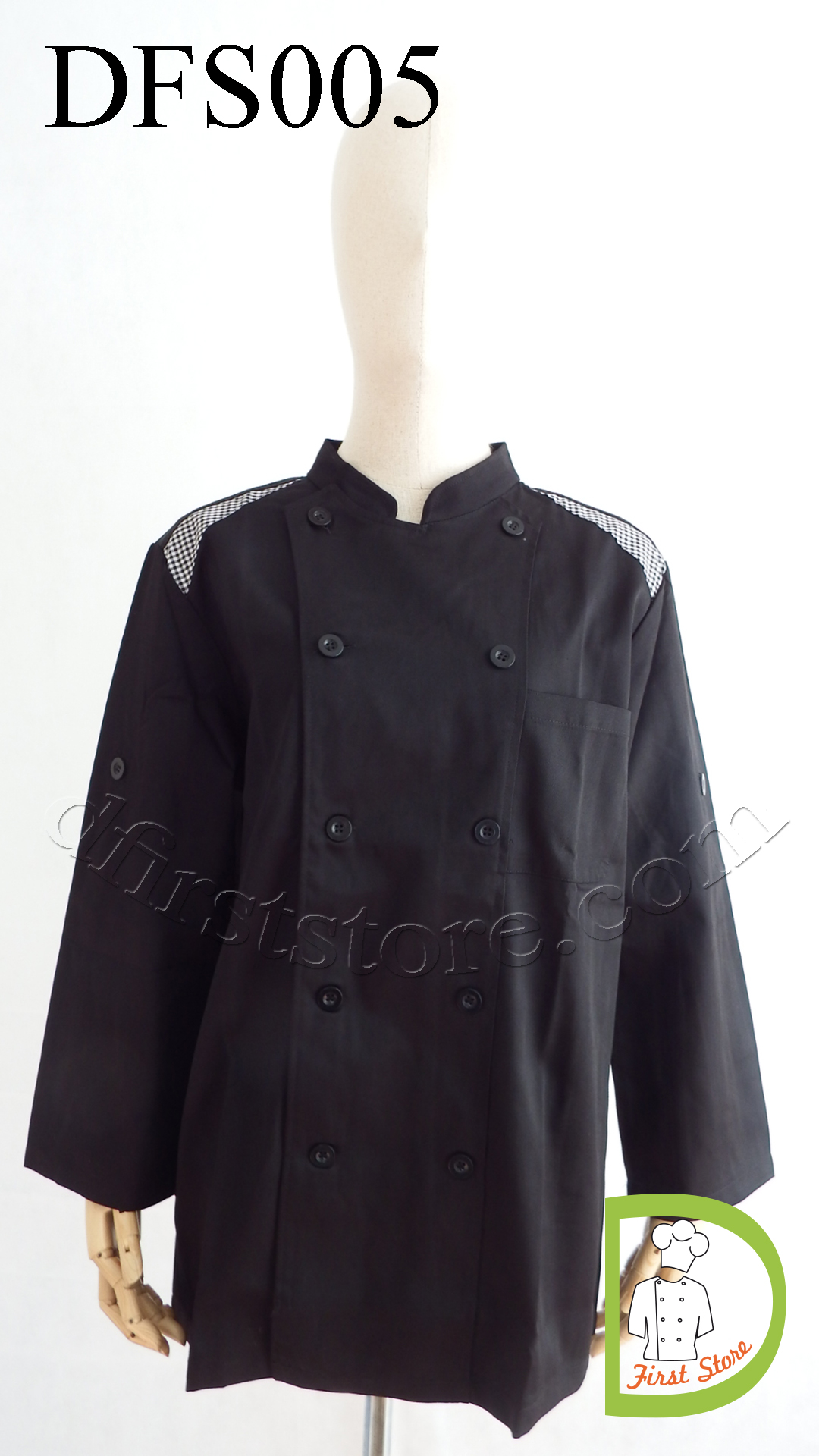 DFS005 Chef Uniform ชุดเชฟสากล (black,สีดำ)