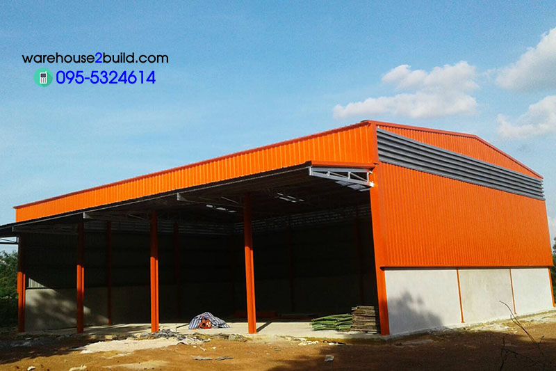 รับสร้างโกดังสำเร็จรูป จ.สระแก้ว ขนาด 15.00 x 20.00 x 6.00 m.