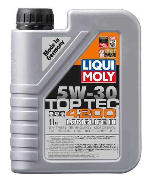 Liqui Moly Top Tec 4200 5w30 เบนซินและดีเซลรุ่นใหม่ที่มี DPF 1ลิตร