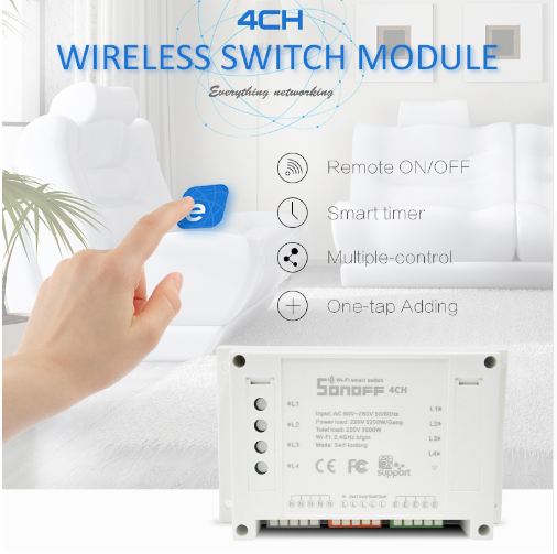 4CH Smart Remote Control Wireless Switch Module