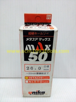 UNIKA ยูนิกะ ดอกเจ็ทบอส โฮลซอเจาะลึก 50 มม. MAX Type T.C.T. holesaw ญี่ปุ่น