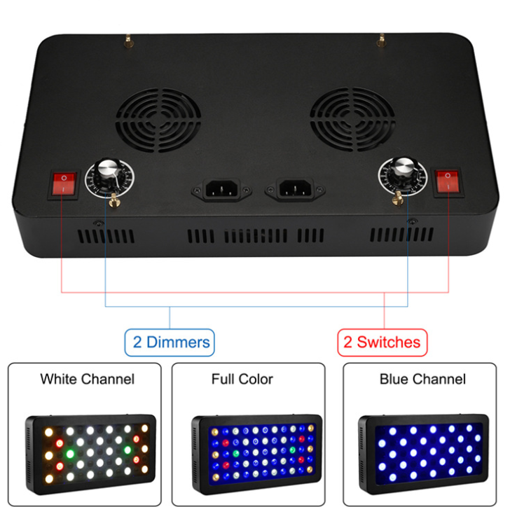 ไฟ LED ตู้ปลาทะเล 55 หลอด x 3 W Full Spectrum ปรับหรี่แสงได้ มีพัดลมระบายอากาศในตัว (ส่งจากประเทศไทย)