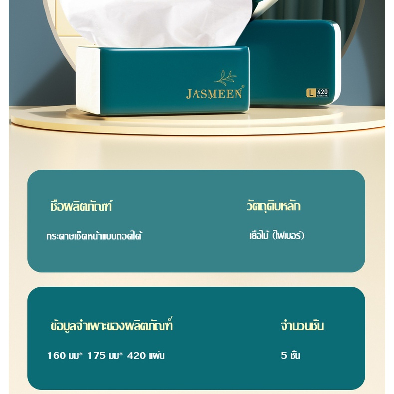 กระดาษทิชชู่ กระดาษชําระ เช็คหน้า เช็ดมือ ประหยัด ราคาถูก กล่อง ม้วนเล็ก ใหญ่ จัมโบ้โรล ยาว 420 แผ่น หนา 5 ชั้น