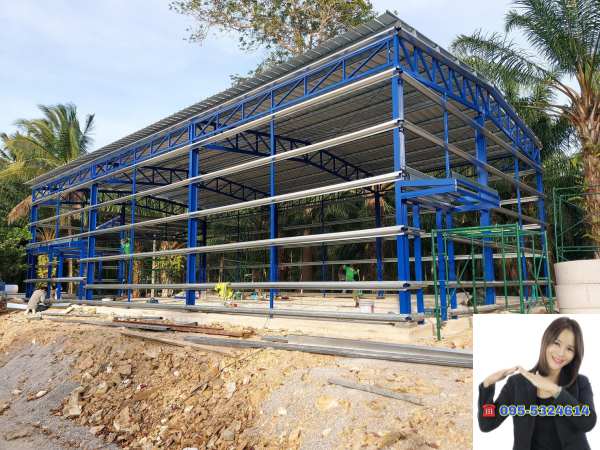 รับสร้างโกดัง บางสะพาน ขนาด9.00x18.00x6.00 เมตร