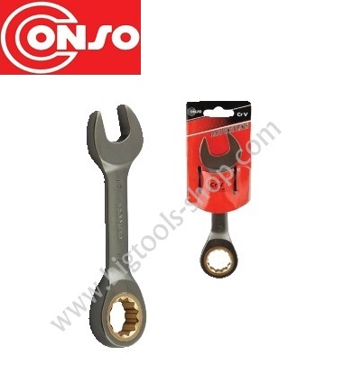 Conso : ประแจแหวนข้างปากตาย ฟรีสปีด (ตัวสั้น) Conso : Stubby Ratchet Spanner
