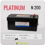 แบตเตอรี่ รถยนต์ PLATINUM N200 12V 200Ah