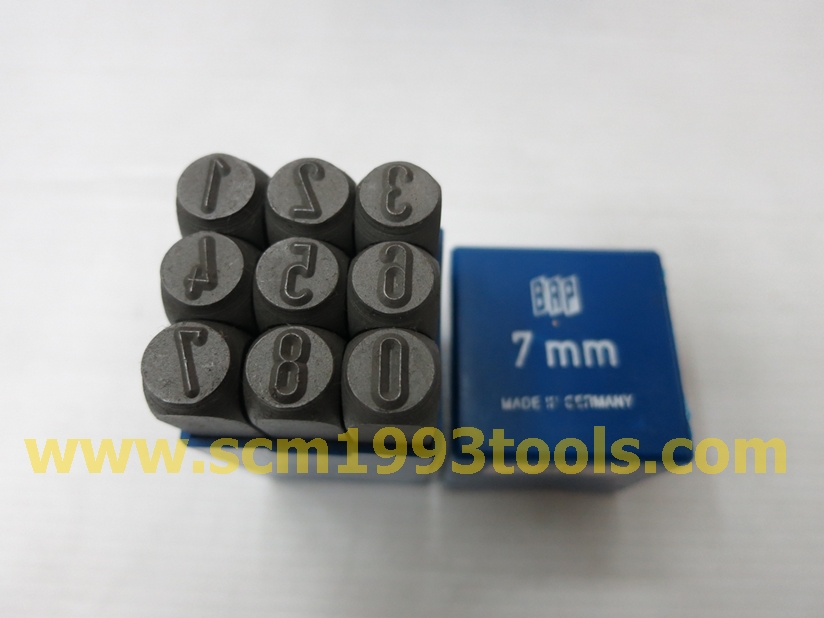 BRP เหล็กตอกตัวเลข 0-9 ไซส์ 7 มม. Steel Numbers Stamper