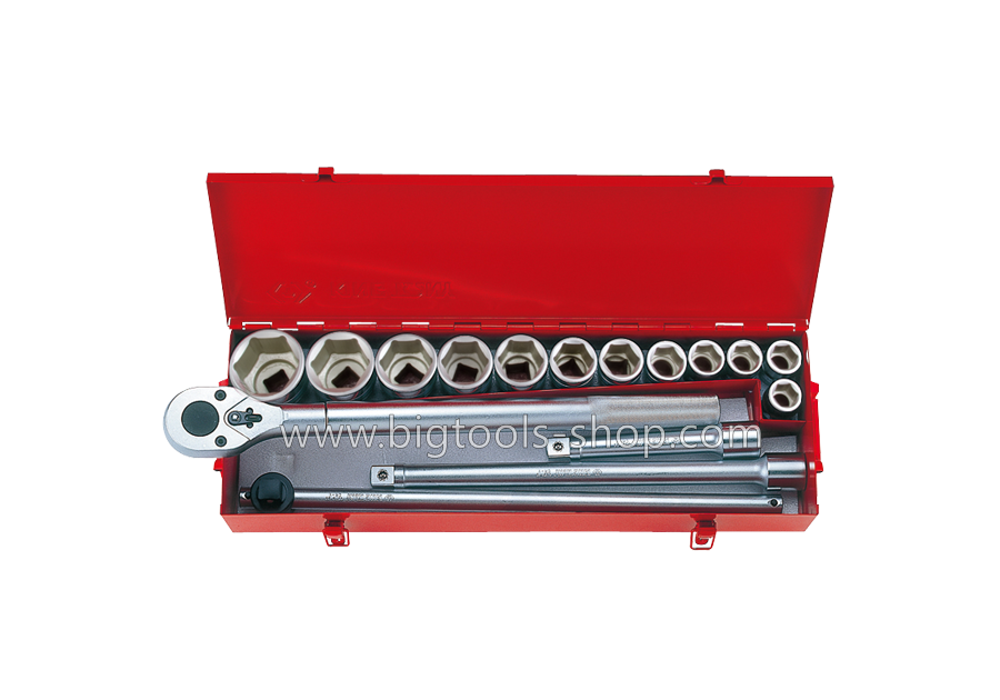คิง โทนี่ : ชุดลูกบล็อค รู 3/4″ 6 เหลี่ยม 16 ตัวชุด (21-50 มม.) King Tony : 16 PC. 3/4"DR. 6PT Socket Wrench Set (21-50 mm.)(6316MR)