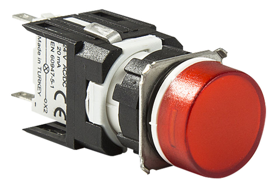 Pilot Lights Round 16mm. Model : D060YXK 24VDC LED RED EMAS