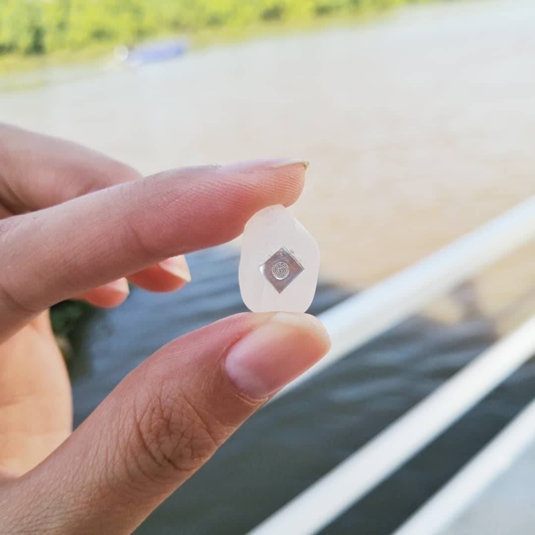 ปฐวีธาตุ โค๊ตยันต์แผ่นเงิน (มีพญานาครักษา1 องค์) ลพ.เล็กร่วมเสก วัดพุทธพรหมยาน