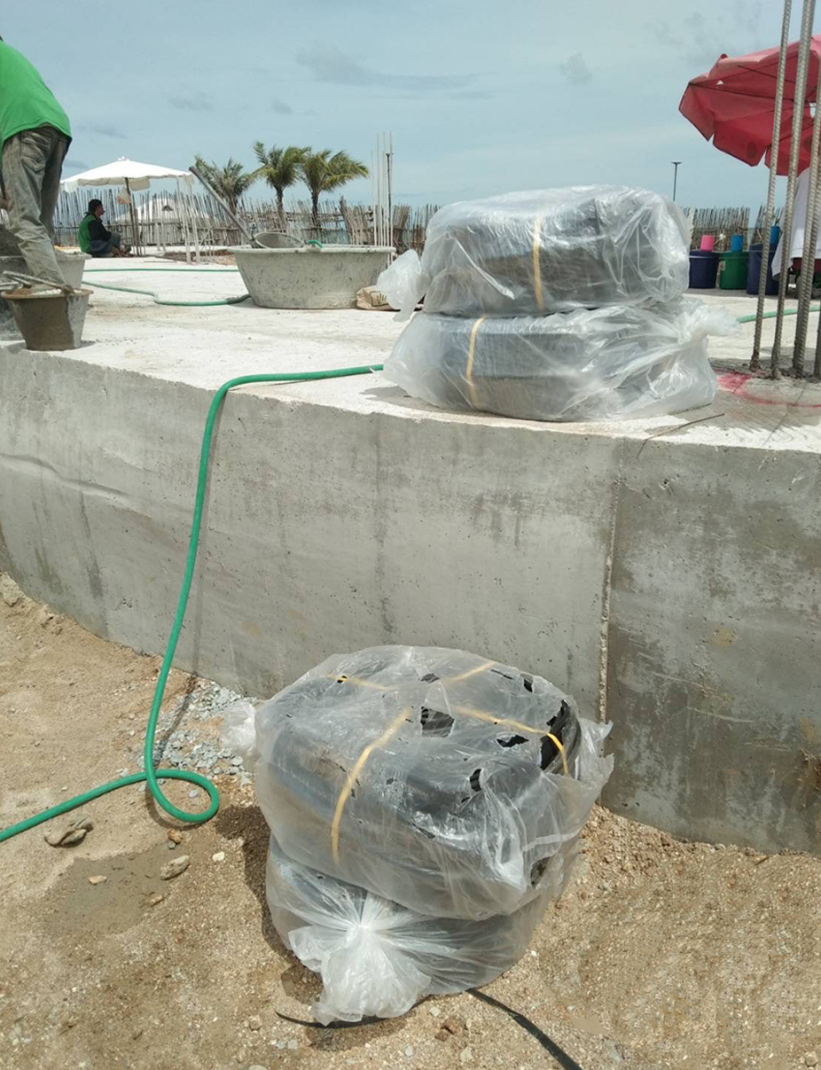 ผลงานส่งมอบ วอเตอร์สต๊อป 8นิ้ว 3ปุ่ม หนา 5มิล ณ จังหวัดชลบุรี