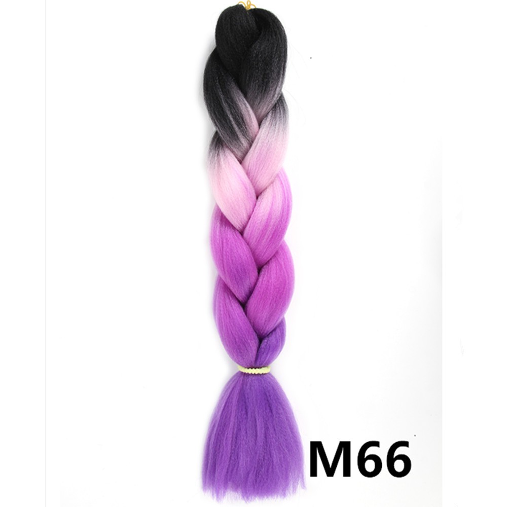 💥ไหมถักเปียสีล้วน24" 60cm 100g.+สี 4Tone 4สีไล่ระดับ