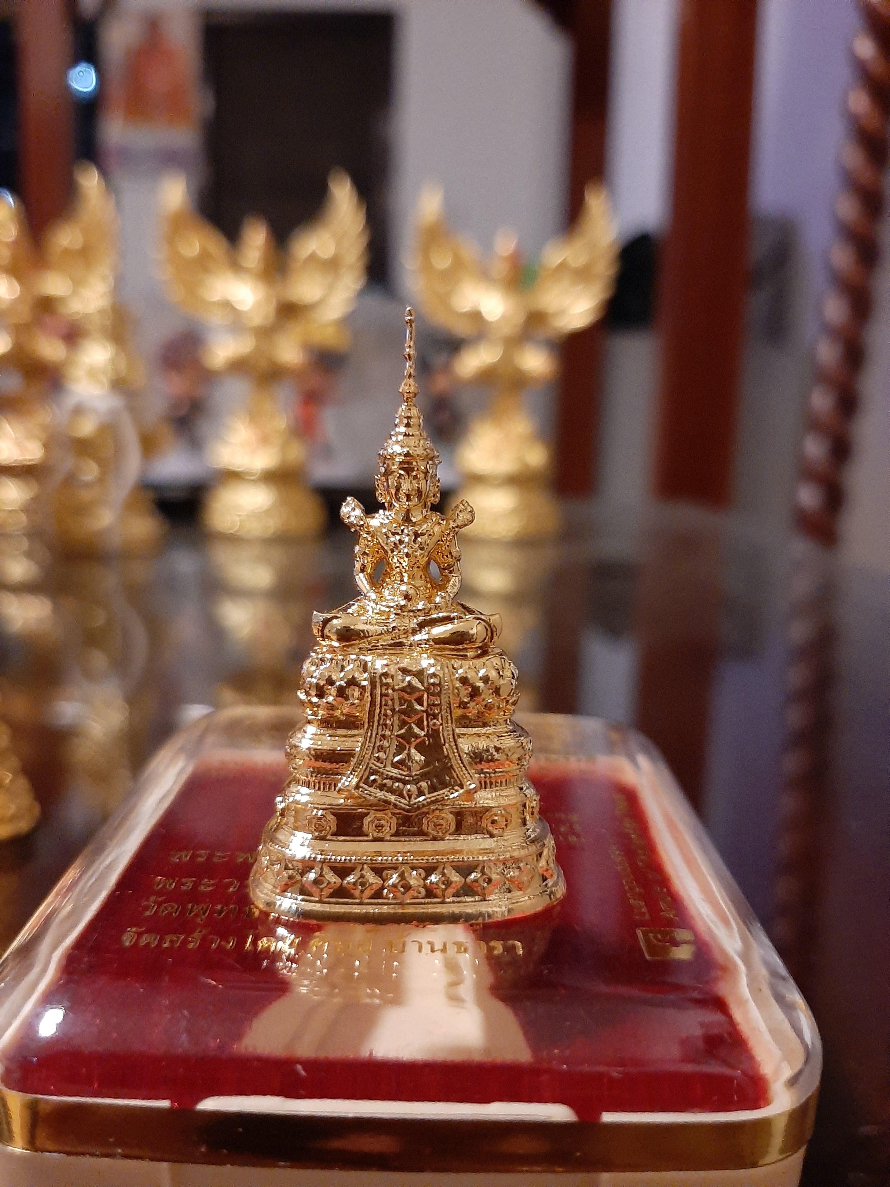 พระแก้วแดง (ชุบทองลงยาแดง) หลวงตาม้า วัดถ้ำเมืองนะ