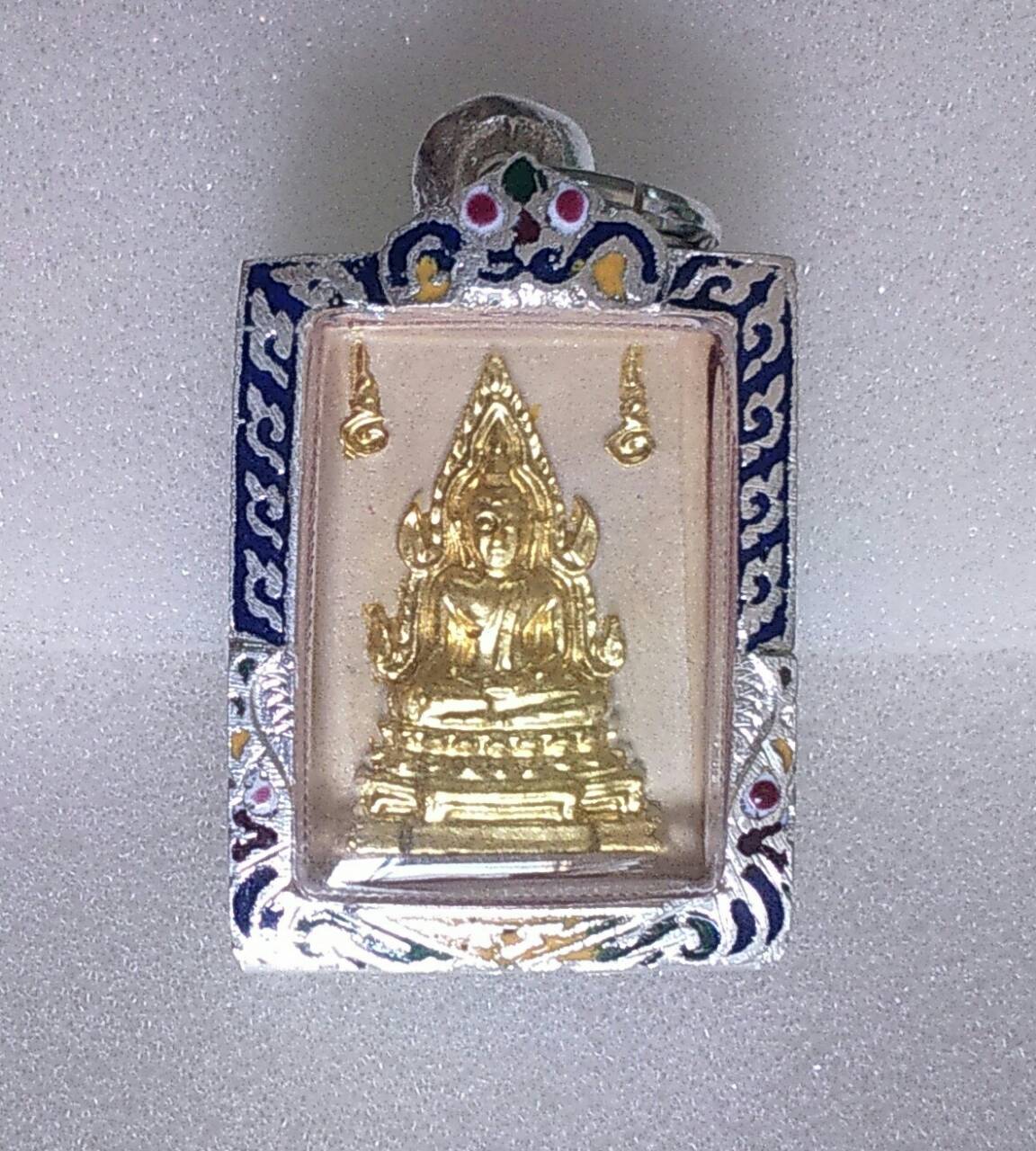 สมเด็จพระคำข้าวปิดทอง (มีเกศา พิมพ์แขนจุด) พร้อมตลับเงิน ล.พ.ฤกษีลิงดำ