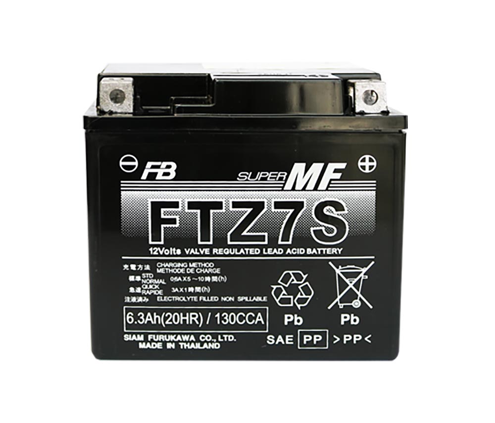 แบตเตอรี่ มอเตอร์ไซต์ แบตแห้ง FTZ7S FB Furukawa 12V 6.3Ah Honda CBR PCX Phantom 200