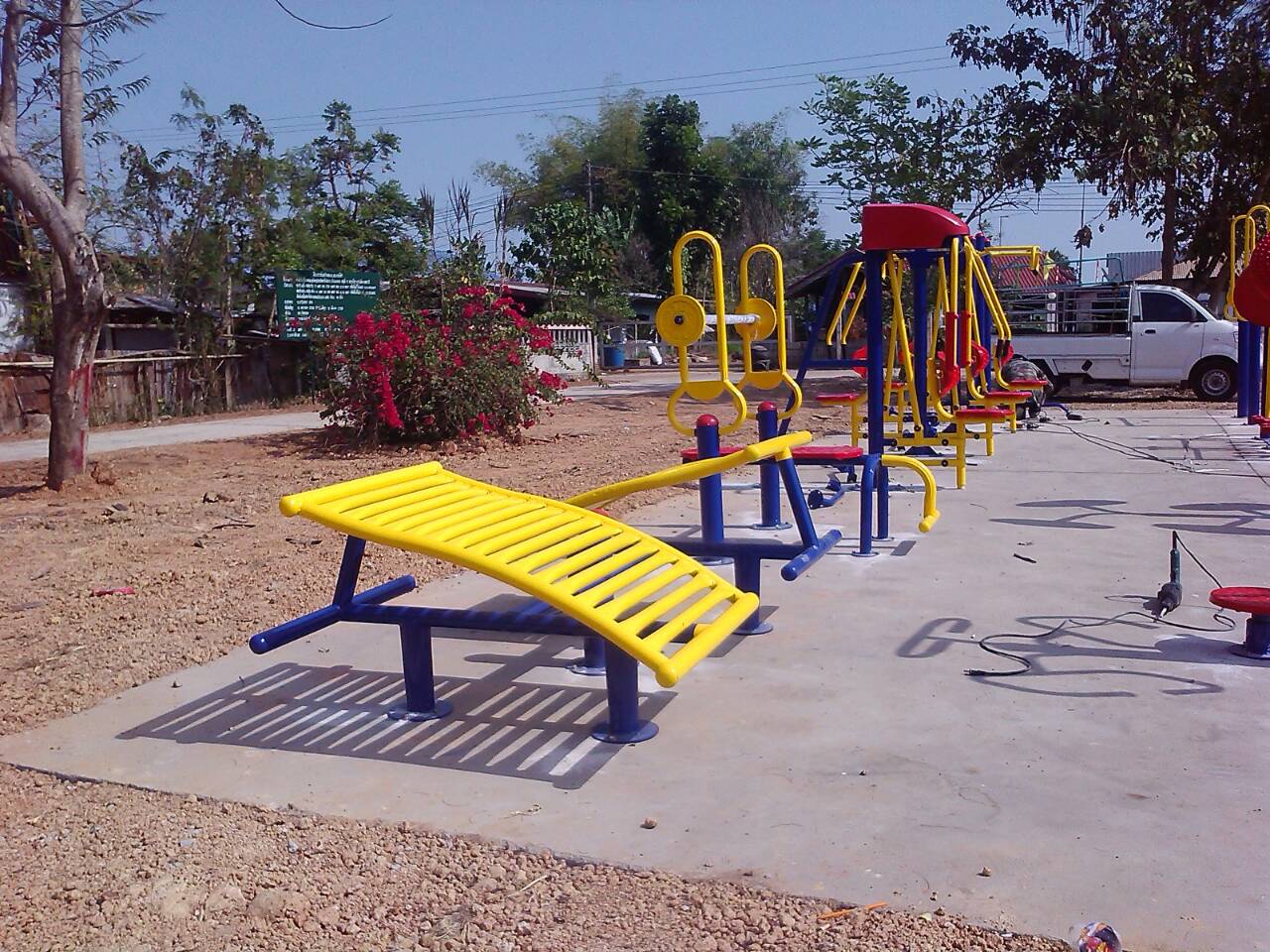 รหัส OUL ผลงานติดตั้ง (อบต.หายโศก อ.บ้านผือ จ.อุดรธานี) เครื่องออกกำลังกายกลางแจ้ง