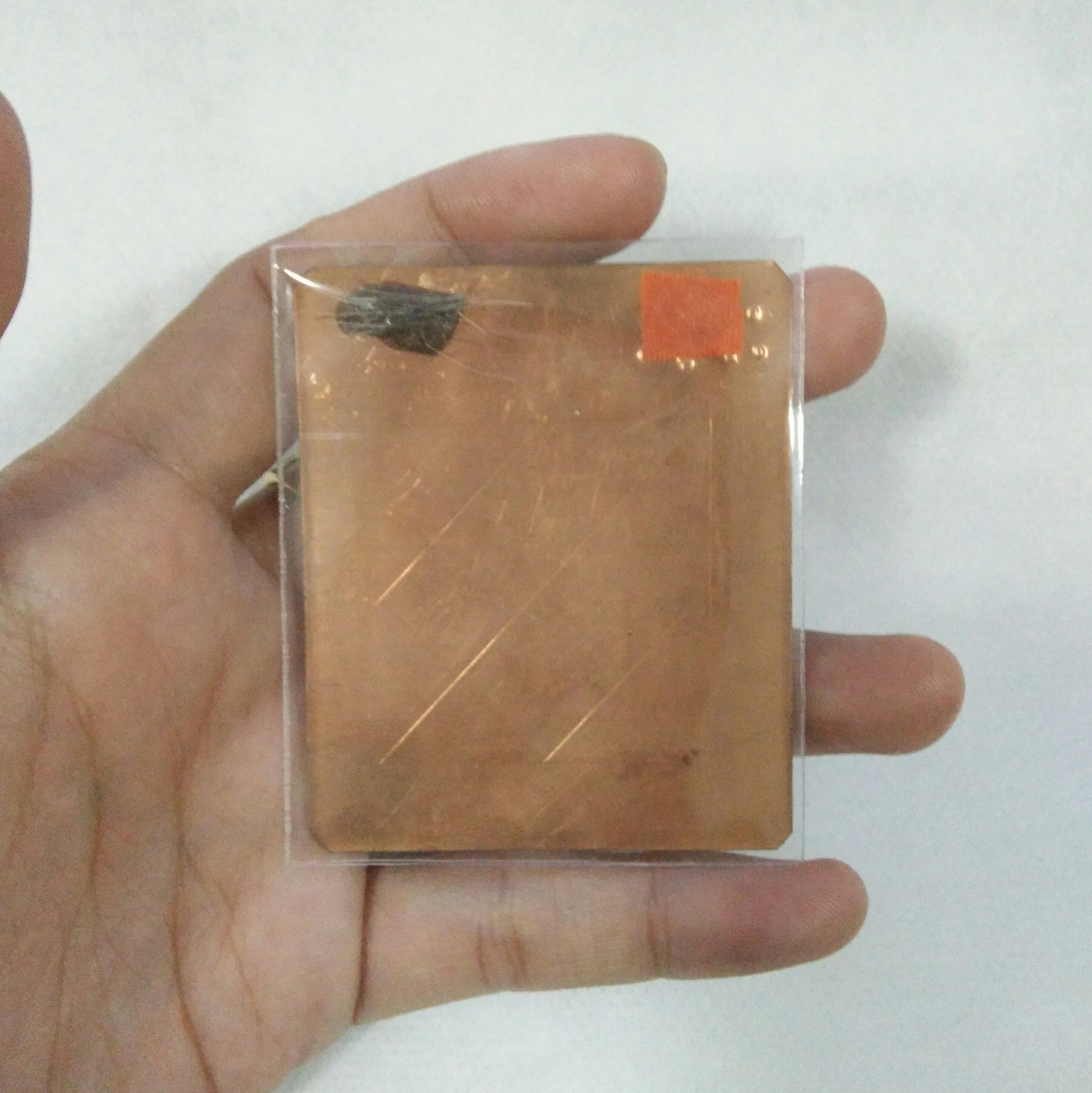 แผ่นยันต์โสฬส (ทองแดง) no.345 ติดเกศา จีวร ลต.วาส รุ่น 99 ปี