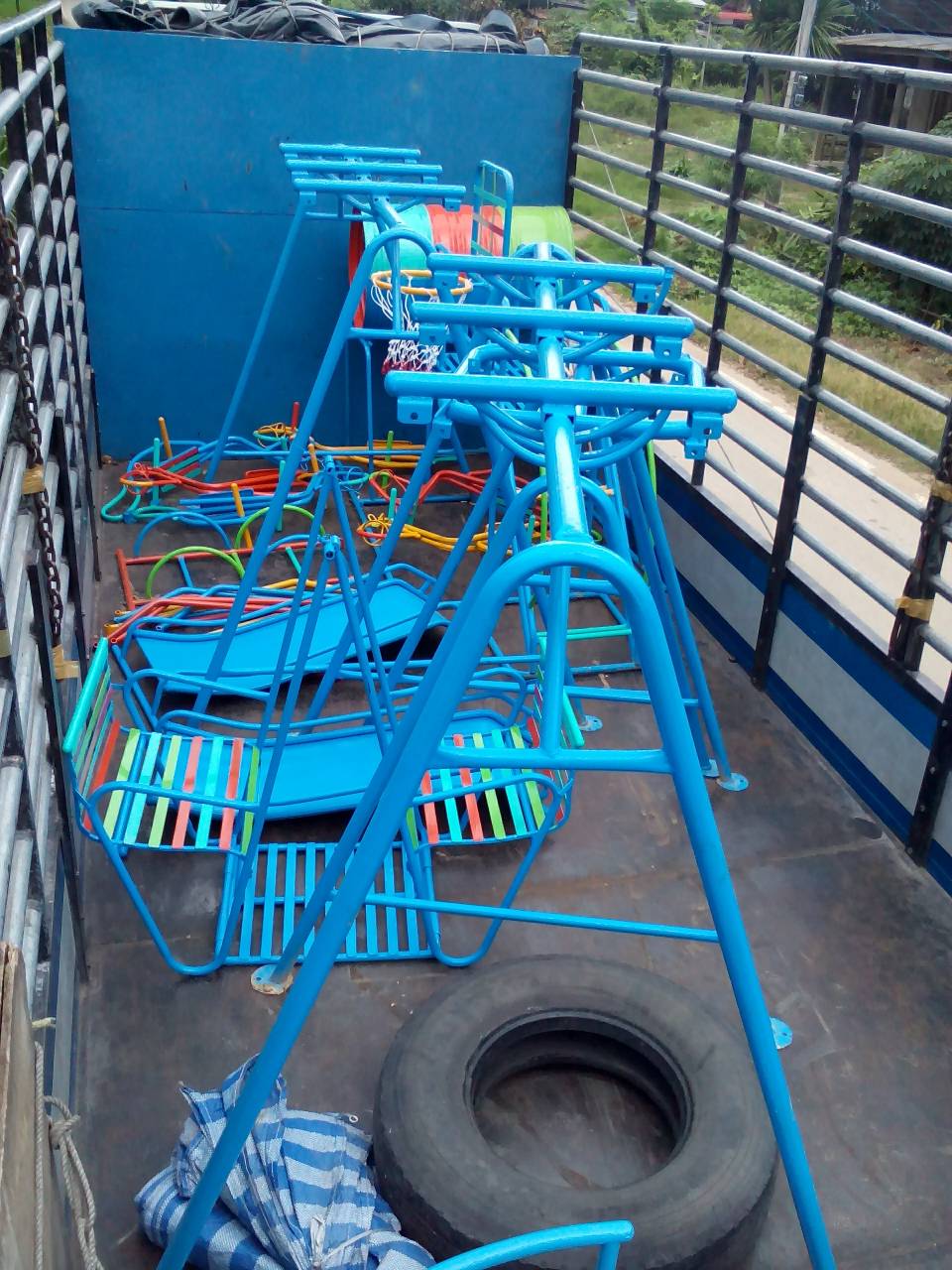 รหัส PG ผลงานติดตั้ง (อบต.จอมศรี อ.เชียงคาน จ.เลย) เครื่องเล่นสนามกลางแจ้งสำหรับเด็ก