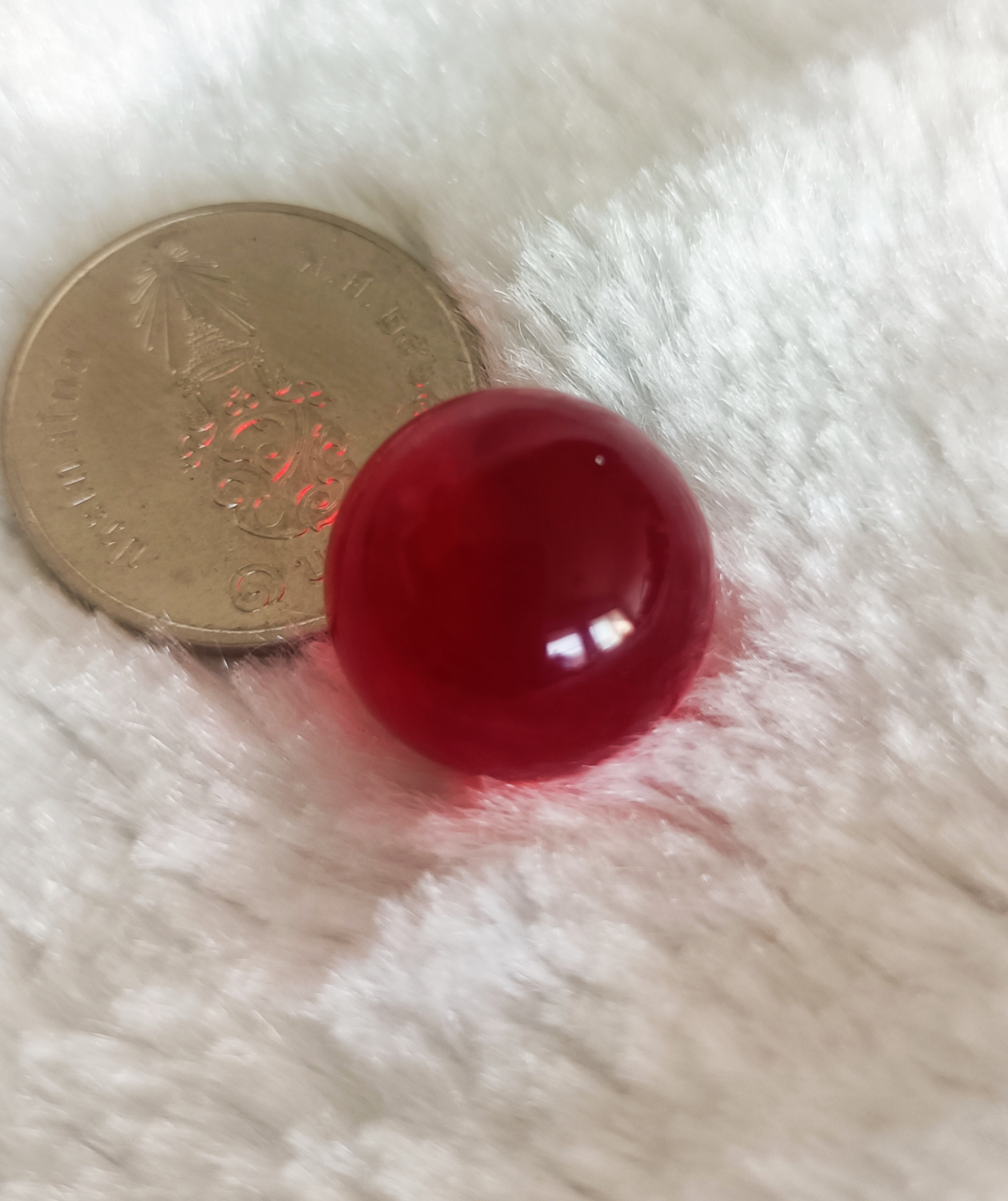 ลูกแก้วพุทธบารมีเปิดโลก (แก้วแดง) สุริยันต์ทรงกลด ฐานจาร (ไซส์ใหญ่ 5 cm) ลพ.เล็ก ลพ.บ๊ะ ลพ.ตุ๊ มหาสิงห์