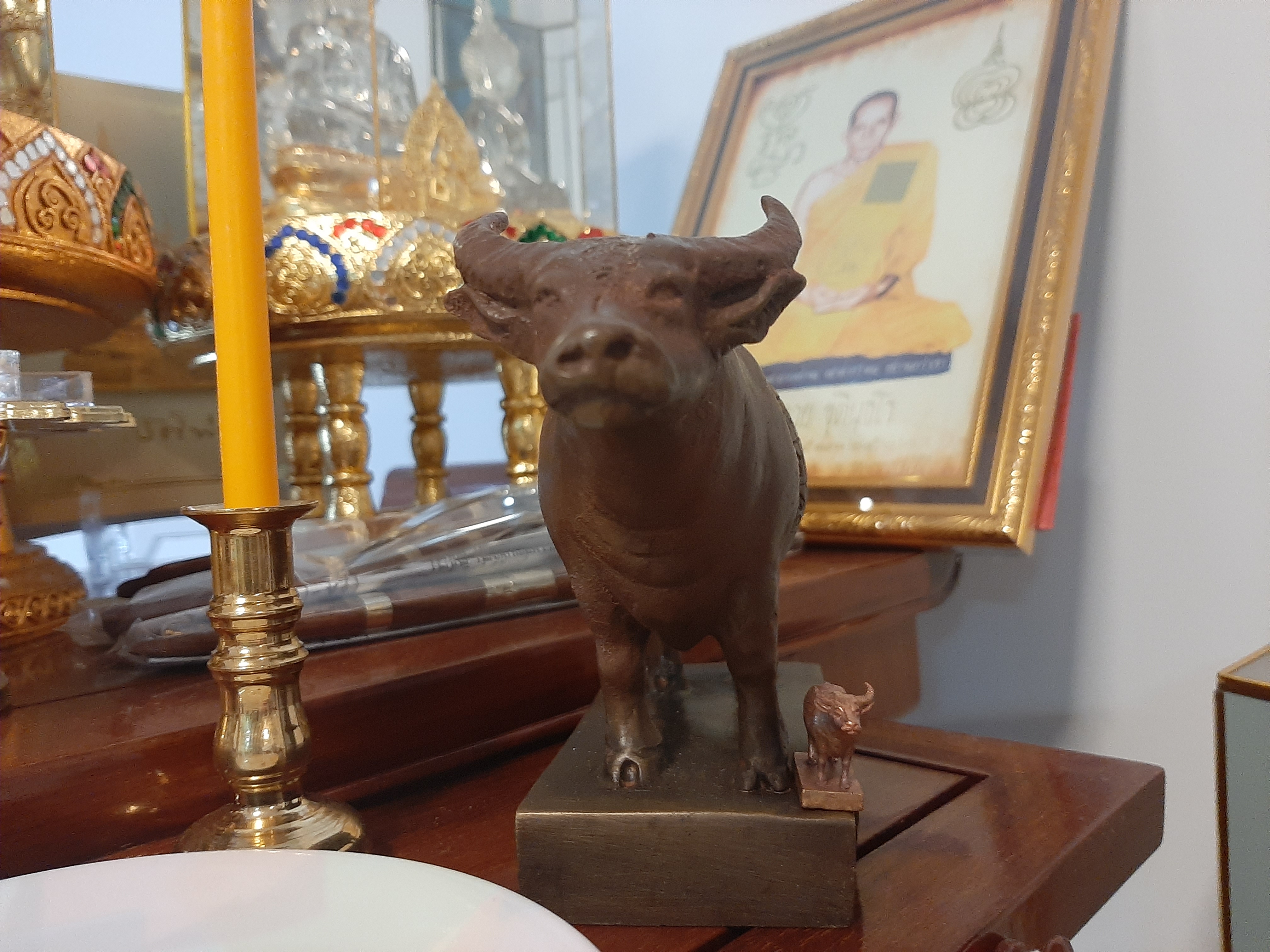 ควายธนูเผือก (ขนาดบูชา) วัดห้วยน้ำขาว ลพ.เล็กร่วมเสก