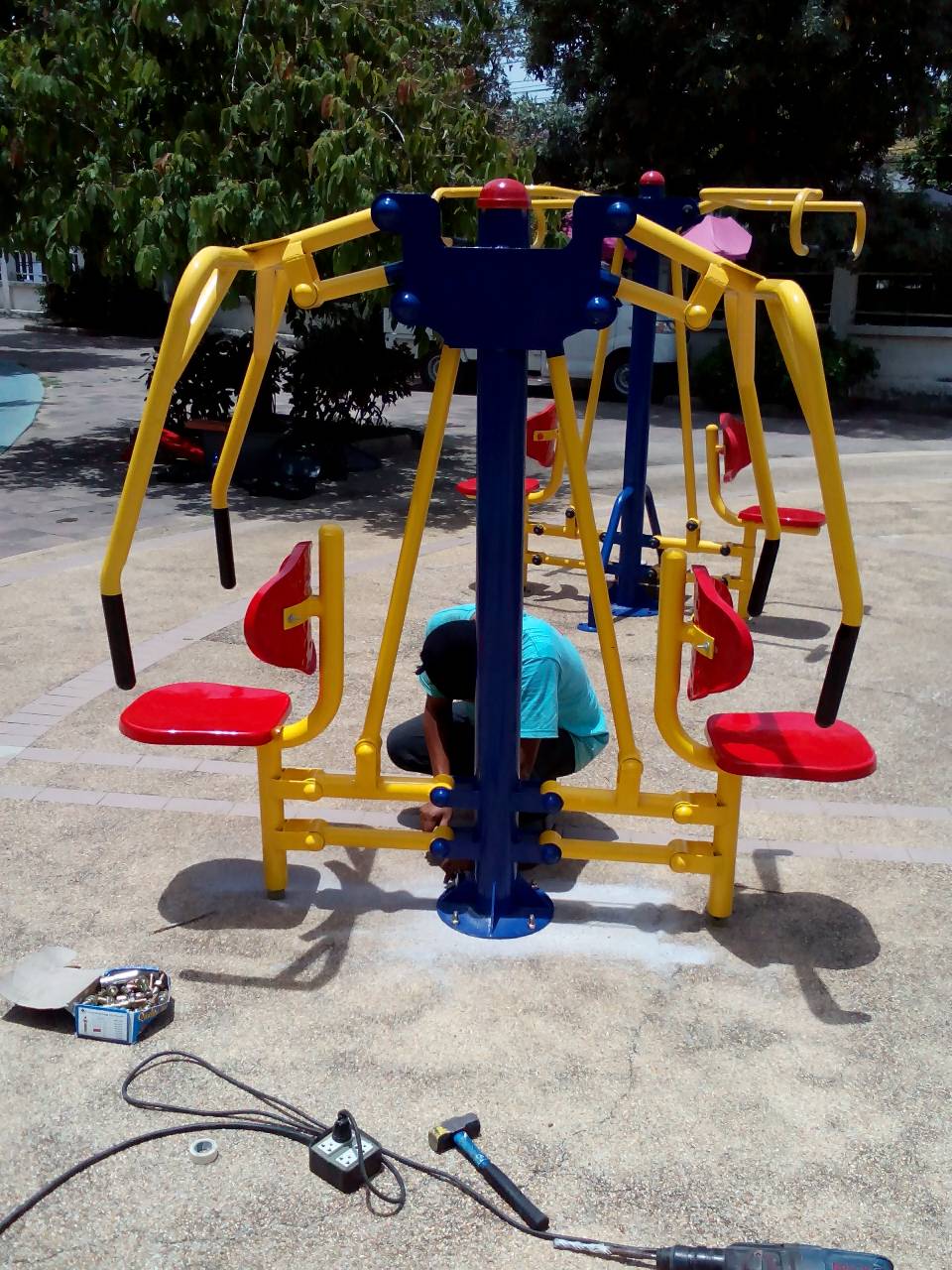 รหัส OUL ผลงานติดตั้ง (สวนสาธารณะเทศบาลเมืองปทุมธานี) เครื่องออกกำลังกายกลางแจ้ง