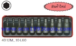 KOKEN-4012M/10-L60 บ็อกชุด บล็อกเดือยโผล่ 10 ชิ้น (มิล) ในกล่องเหล็ก SOCKET SET
