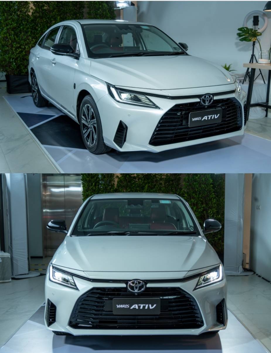 เบ้าประตู Toyota Yaris ATIV โตโยต้า ยาริส เอทีฟ 4 ประตู ปี 2022-ปัจจุบัน (สีดำเงา โลโก้สีแดง)