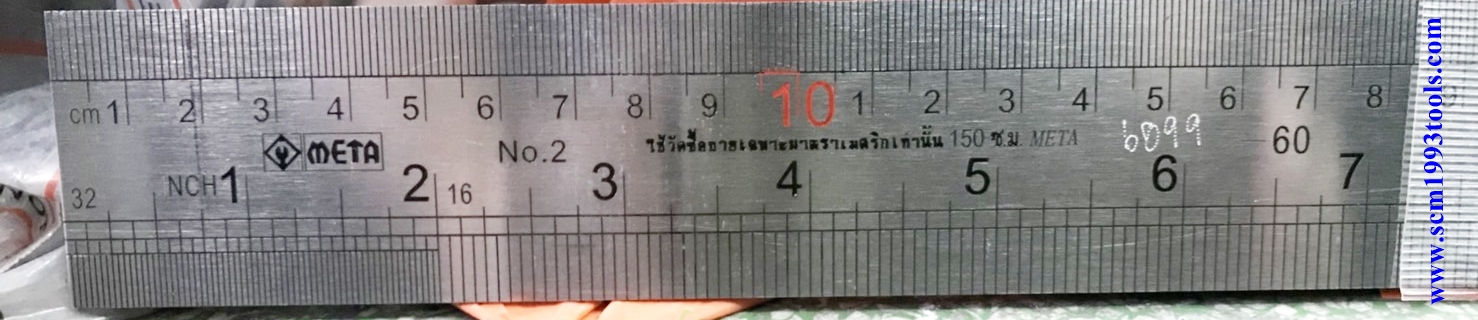 META บรรทัดสแตนเลส ฟุตสแตนเลส STAINLESS RULER ฟุต 1.5 เมตร (60นิ้ว) ฟุต 2 เมตร (80นิ้ว)