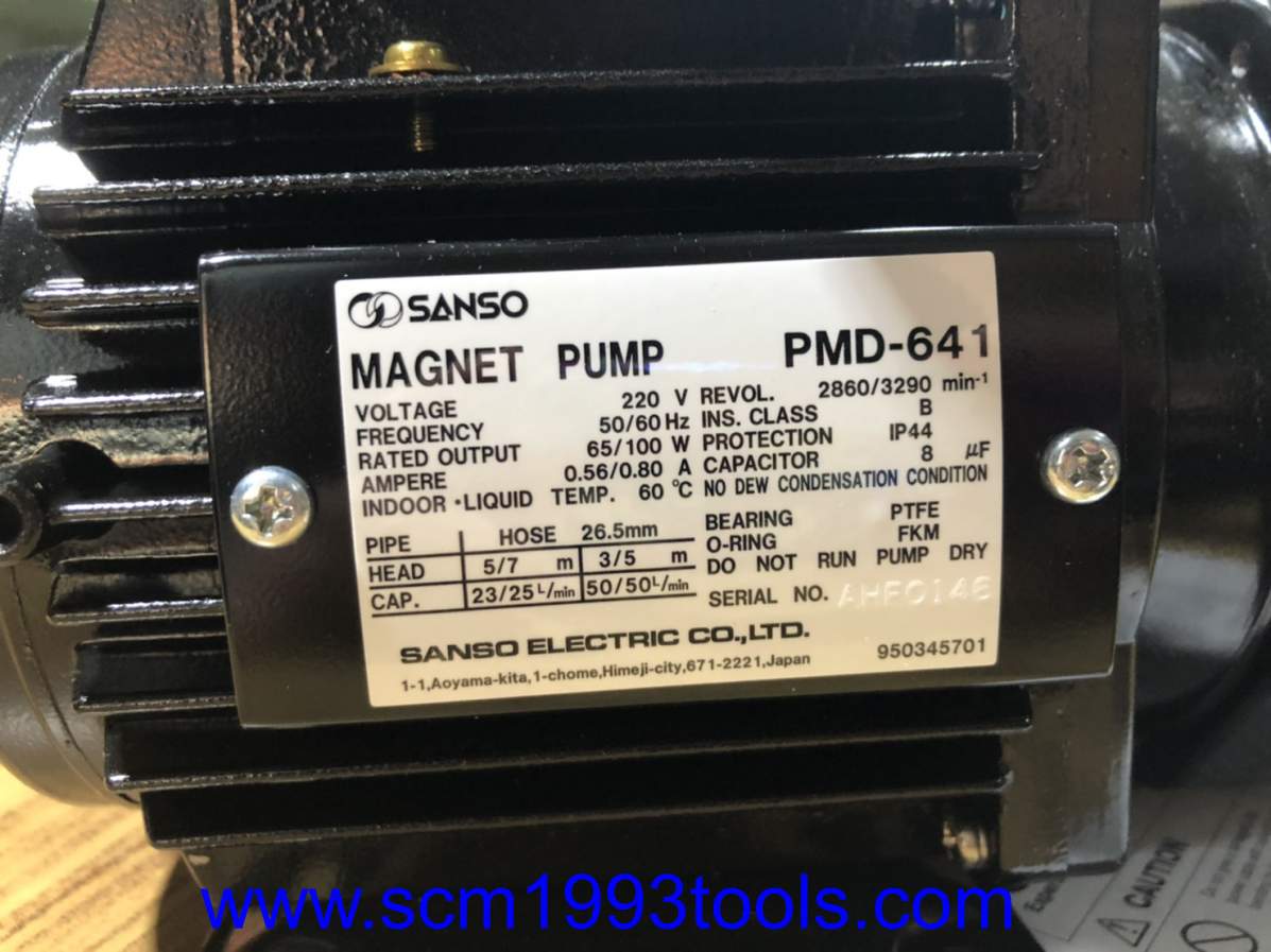 SANSO รุ่น PMD-641 ปั๊มน้ำยาเคมี ใบพัดแม่เหล็ก MAGNET DRIVE SEALLESS PUMP