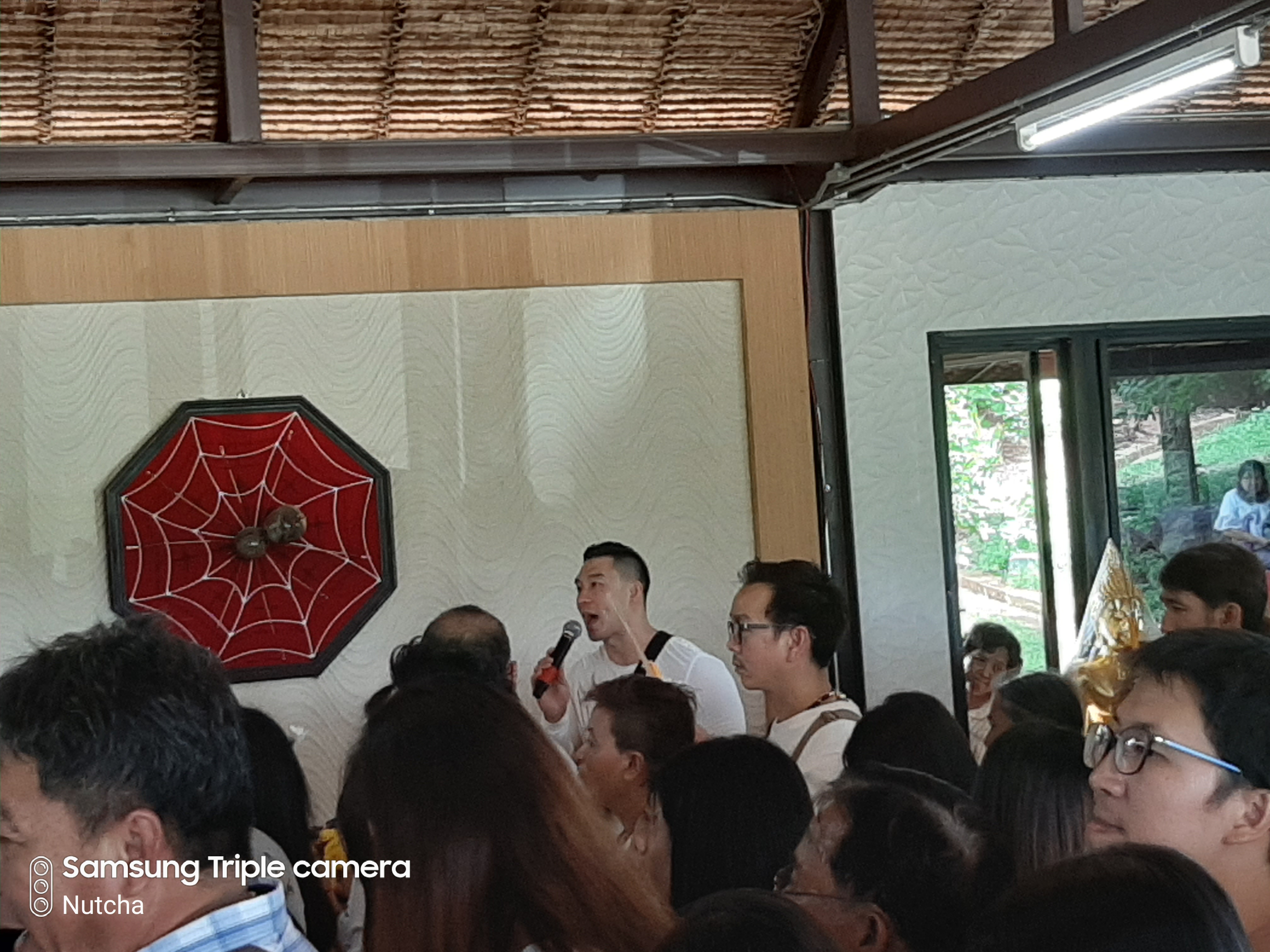 ผ้ายันต์ 2 หน้า (ไตรรัตนจักรชัยสิทธิ์ หลังเกราะเพชร) ที่ระลึกงานพิธีเป่ายันต์ 4 ยันต์ ลพ.เอก