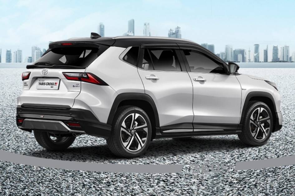 คิ้วกันสาด กันสาด สีชา Toyota Yaris Cross โตโยต้า ยาริส ครอส ปี 2013-ปัจจุบัน (มีเทปกาว 3M) โลโก้สกรีนสีขาว