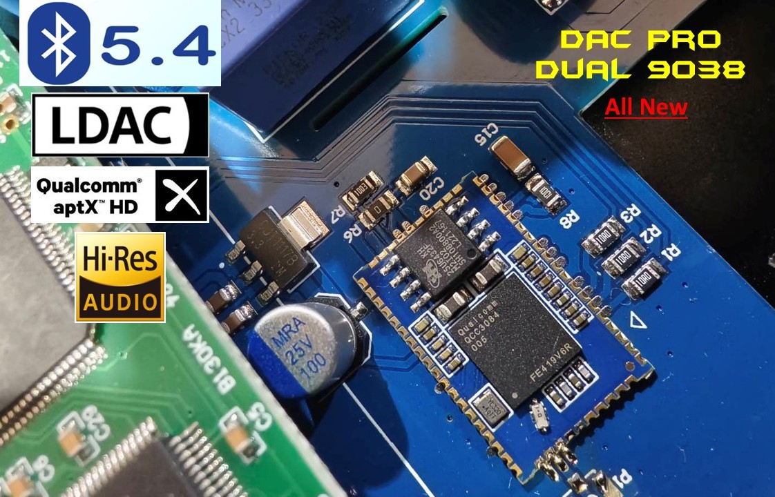 DAC Pro Dual 9038 32bit/384kHz DSD512 aptX-HD, LDAC รีโมท "All New" ร้านไทย มีประกัน