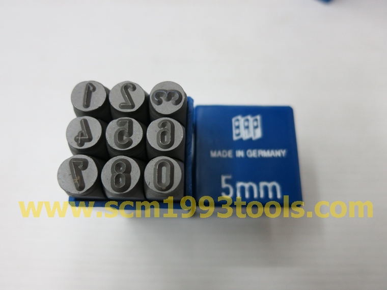 BRP เหล็กตอกตัวเลข 0-9 ไซส์ 5 มม. Steel Numbers Stamper