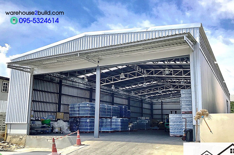 รับสร้างโกดังสำเร็จรูป อยุธยา ขนาด 14.00 x 32.00 x 6.00 m.