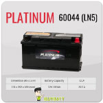 แบตเตอรี่ รถยนต์ PLATINUM 60044 LN5 12V