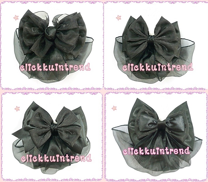 เน็ตคลุมผมเกล้า ขายส่ง ขนาดกลาง เซต 10 ชิ้น (ผ้าคลุมผ้าแก้ว) คละแบบ