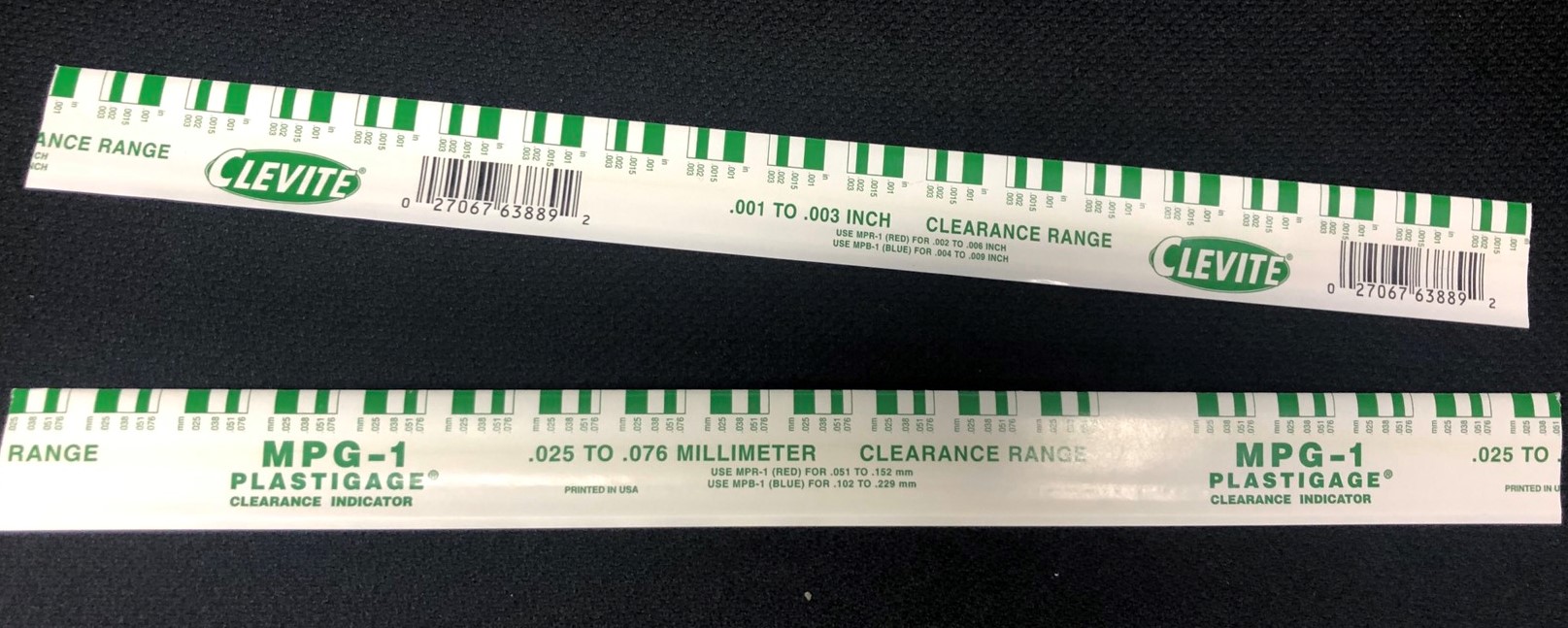 CLEVITE รุ่น PG-1 พลาสติกเกจ สีเขียว วัดเคลียเรนซ์ PLASTIGAGE (กล่องละ 12 เส้น) clearance indicator