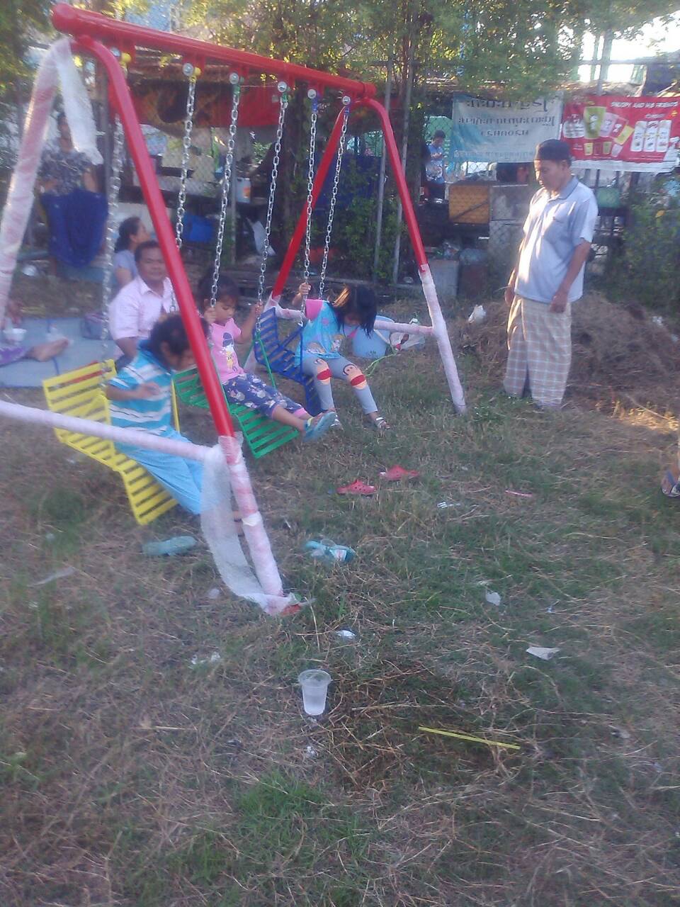 รหัส PG ผลงานติดตั้ง (สุเหร่าปากครองสำลี-บางบัวทอง จ.นนทบุรี) เครื่องเล่นสนามกลางแจ้งสำหรับเด็ก