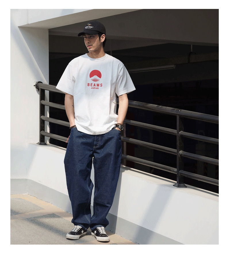 เสื้อโอเวอร์ไซส์ Beams Japan ของแท้ ของใหม่ พร้อมส่ง เสื้อออกกำลังกาย เสื้อเดินป่า